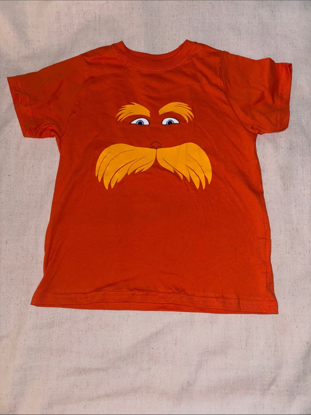 Dr. Seuss Orange Tee with Yellow Moustache Graphic